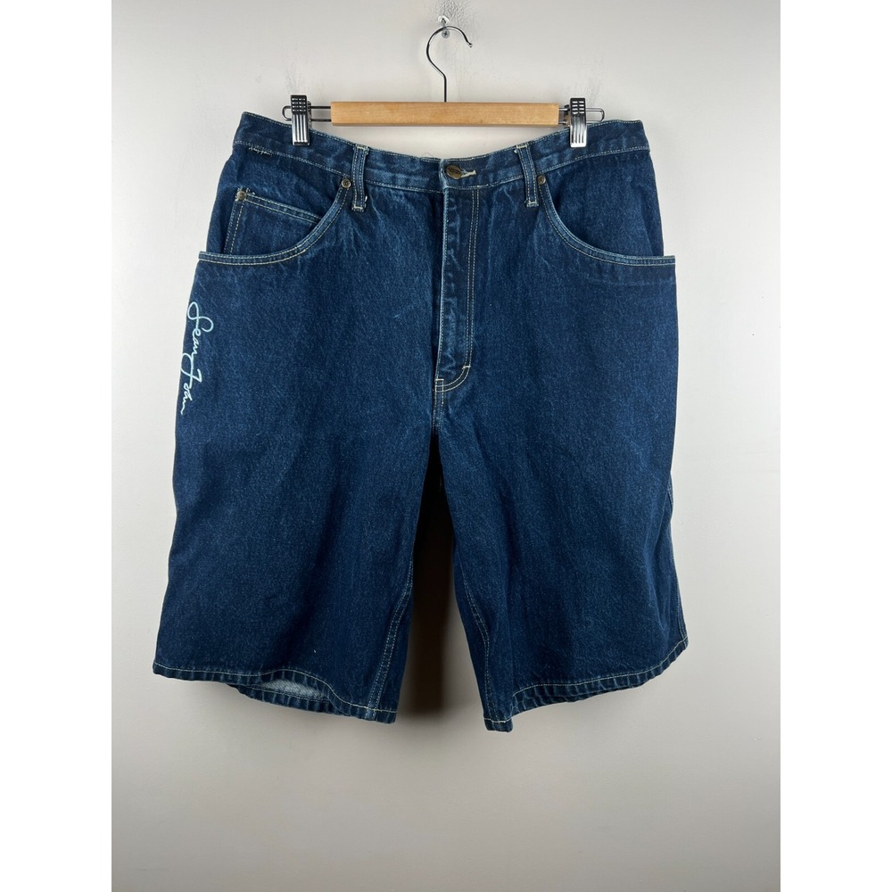 Sean John Vintage Denim Carpenter Shorts Mens 36 Blue Baggy Y2K Hip Hop Indigo